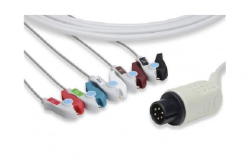 Cabo ECG 5 vias | Garra AHA | Conector 6 Pinos | R2540P